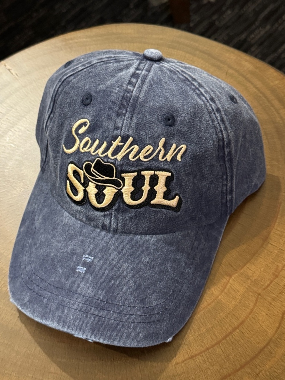 Southern Soul Embroidered Distressed Navy Baseball Cap NWT
